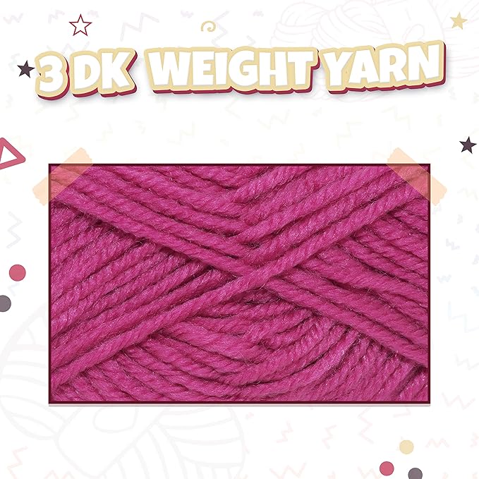 TYH Supplies BCK Collection Acrylic Yarn, 10 DK Light Worsted Mini Skeins for Crocheting & Knitting, Soft Craft Yarn for Amigurumi, Beginners, Small Projects, Curated Multicolor Assortment