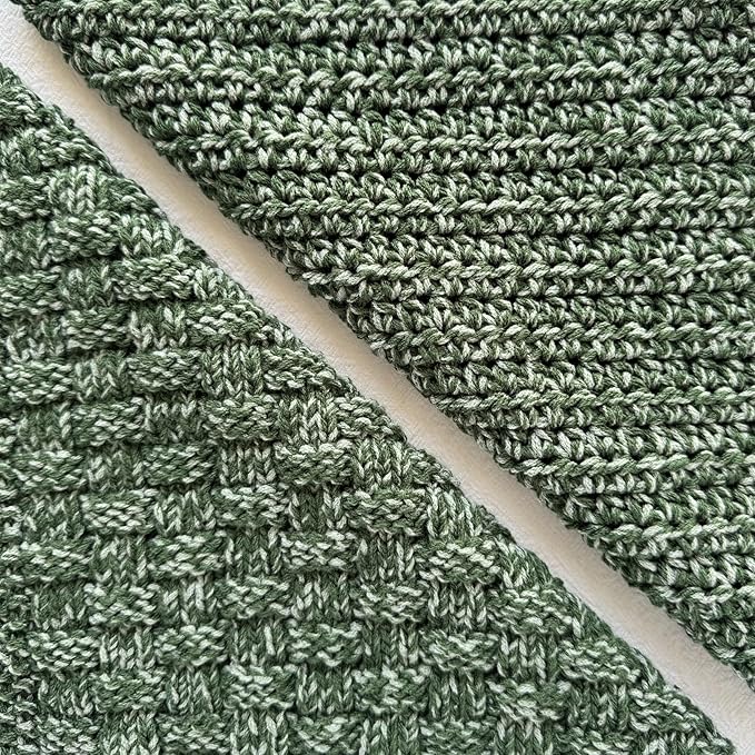 Cotton Bliss Soft Cotton Blend Yarn for Crocheting, 4-Pack (640Yds / 400G), Free Patterns, Beginners Friendly - #4 Medium Worsted Weight Yarn for Baby Blanket - Stardust Green