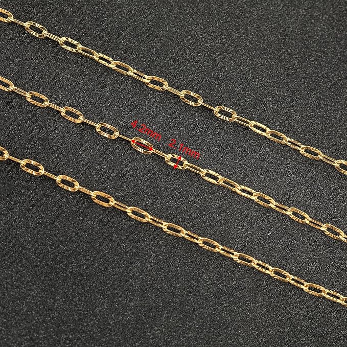 UMAOKANG 10 Meters Stainless Steel Chains for Jewelry Making Dainty Gold Plated Embossed Cable Chains Necklace for Women Jewelry Supplies