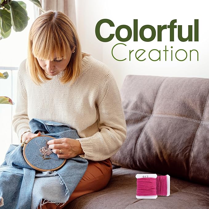 Embroidery Floss Kit and Refills - Cotton Threads - DMC Color Coding for Cross Stitch, String Crafts, Friendship Bracelets