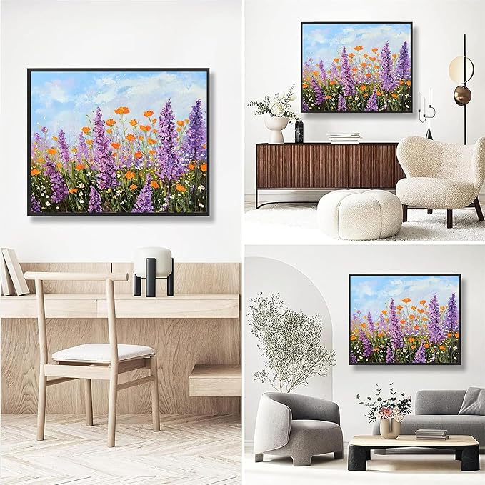 Flower Paint by Numbers for Adults with Framed Canvas-with Wooden Easel,Paint by Number on Canvas Flowers,DIY Acrylic Oil Painting Kits with Brushes Nice Gift Box for Home Wall Decor(12x16inch)