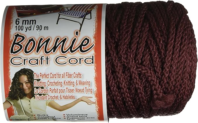 Bonnie Macrame Craft Cord 6mmX100yd - Burgundy