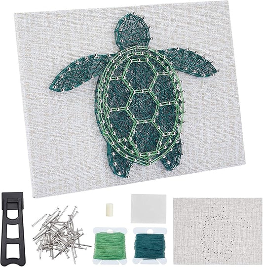 WEBEEDY 3D String Art Kit for Adults Beginners, DIY Sea Turtle String Craft Kit, Include All Necessary Accessories and Frame, Home Wall Poke Art Christmas Holiday Mother's Day Unique Decor Gift