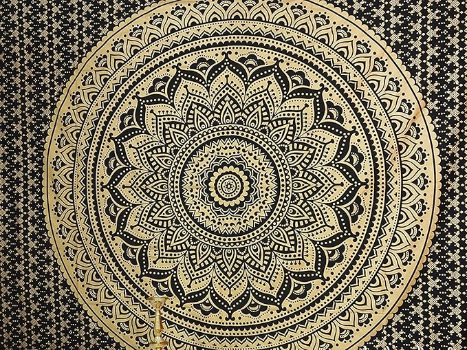popular handicrafts tapestry wall hanging hippie ombre mandala bohemian hippy psychedelic design indian tapestries bedspread 30 x 40 inches (76 x 101 cms), blue