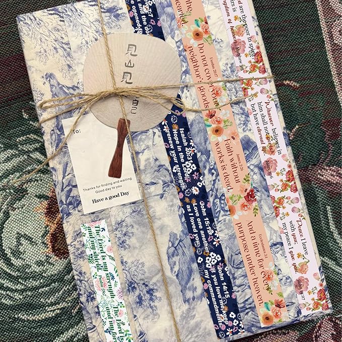 18 Rolls Vintage Washi Tape Set – Retro Floral & Bible Verse Designs for Scrapbooking, Journaling (Junk/Bullet/Bible) & DIY Crafts – Premium Archival-Grade Decorative Tape Gift for Crafters