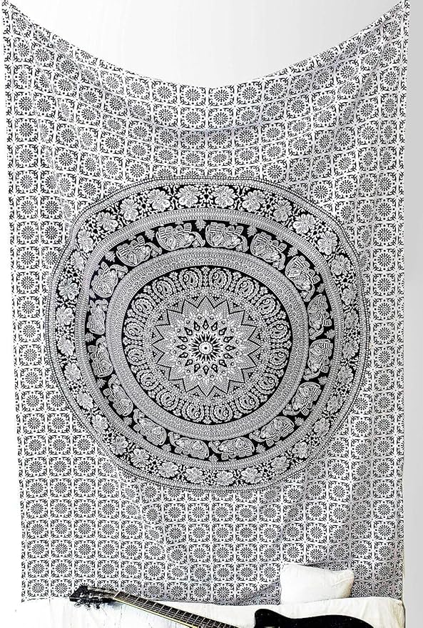popular handicrafts wall hanging tapestry for bedroom hippie mandala bohemian tapestry floral design indian magical thinking tapestries dorm decor 30 x 40 inch