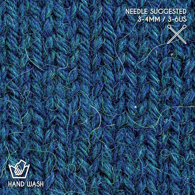 Worsted Set (6 x 1.75 oz) Super Soft Baby Alpaca Knitting Yarn Deep Ocean 656 Yards