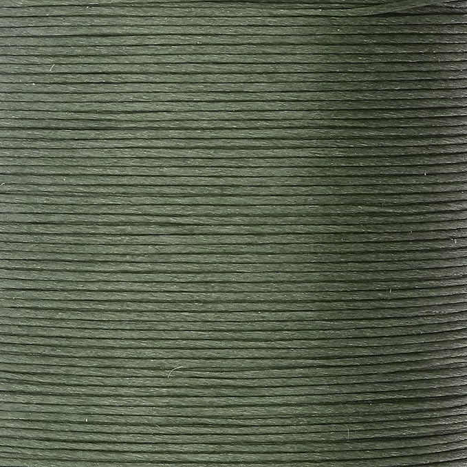 KO Nylon Beading Thread, Dark Olive Color, Japanese Pre-Waxed 100% Nylon, 330TEX, Tangle Resistant Knotting Cords, 50m /55 yds Spool, Use for Seed Bead Projects, Loom Work & Bead Weaving