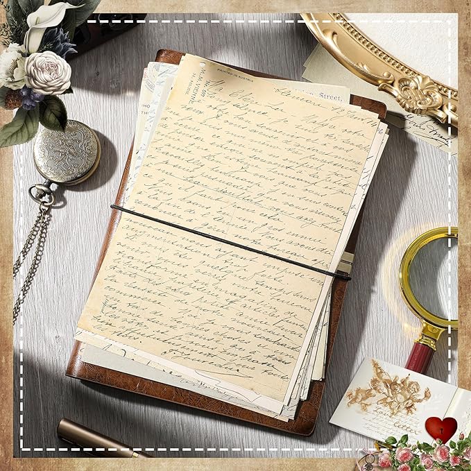 Zonon 114 Pieces 2 Sets Junk Journal Pages Vintage Pack Craft Paper Junk Journal Vintage Paper for Albums Planner Decorative Crafts Embellishment Supplies (Memory List)