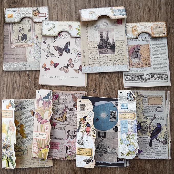 192 Sheets of Scrapbook Paper, Journaling Scrapbooking Supplies Craft Kits Vintage Room Decor Posters Decoupage Paper Ephemera for Junk Journals Bullet Journal Card Making Decorative Background