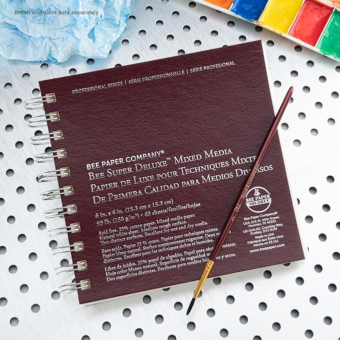 Bee Paper - 6"x 6" Super Deluxe Mixed Media Sketching Pad, 60 Sheets