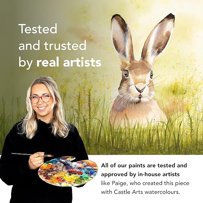 Castle Art Supplies 24 X 12ML Watercolor Paint Set | New Improved Formula | Value for Adult Artists | Quality, Intense Colors | Just Squeeze the Tube, Mix with Water and Get Creative (New Improved Formula)