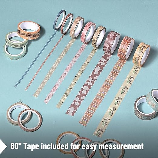 Mr. Pen- Washi Tape Set, 21 Rolls, Assorted Sizes, Vintage Charm Design, Washi Tape for Journaling