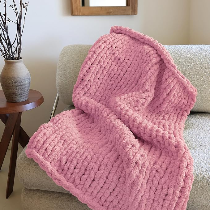 Jumbo Chunky Yarn for Hand Knitting - Super Thick Chenille Chunky Yarn for Crocheting - Extra Soft Bulky Fluffy Blanket Big Yarn 8 Jumbo Pack (27yds,8 oz Each Skein)