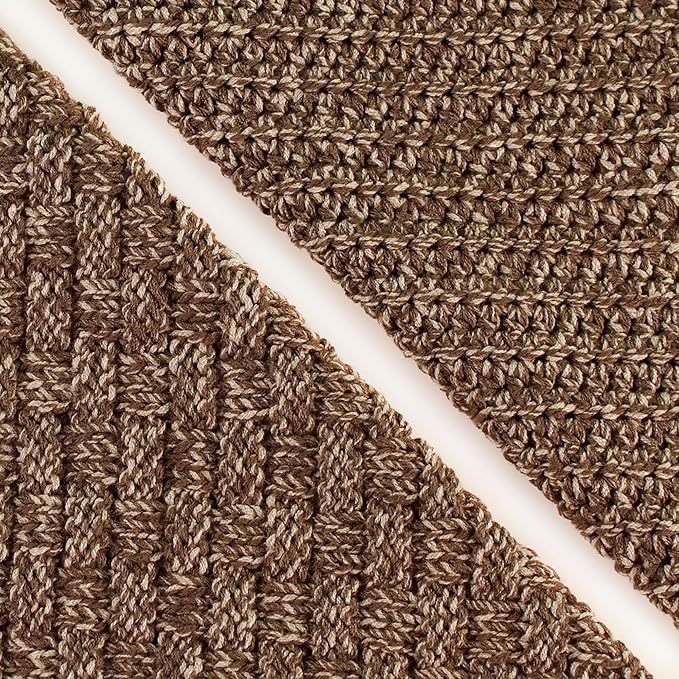 Cotton Bliss Soft Cotton Blend Yarn for Crocheting, 4-Pack (640Yds / 400G), Free Patterns, Beginners Friendly - #4 Medium Worsted Weight Yarn for Baby Blanket - Dark Truffle