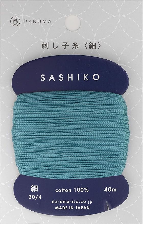 Sashiko Thread Thinner Weight 40m Col. 205 -Oriental Blue- Japanese Embroidery & Quilting by Yokota
