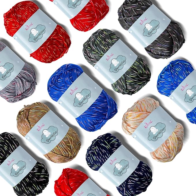GentleBliss Soft Baby Yarn for Crocheting, 12 Skeins, 1320Yds/600G, Free Patterns - Acrylic Baby Blanket Yarn for Knitting - Light Worsted 3 DK Weight - Classic Charm