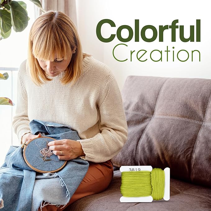 Embroidery Floss Kit and Refills - Cotton Threads - DMC Color Coding for Cross Stitch, String Crafts, Friendship Bracelets