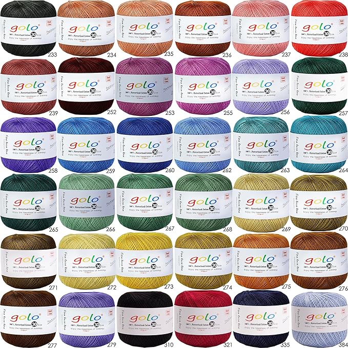 golo Crochet Thread Size 30 Colored Yarn for Tatting 310