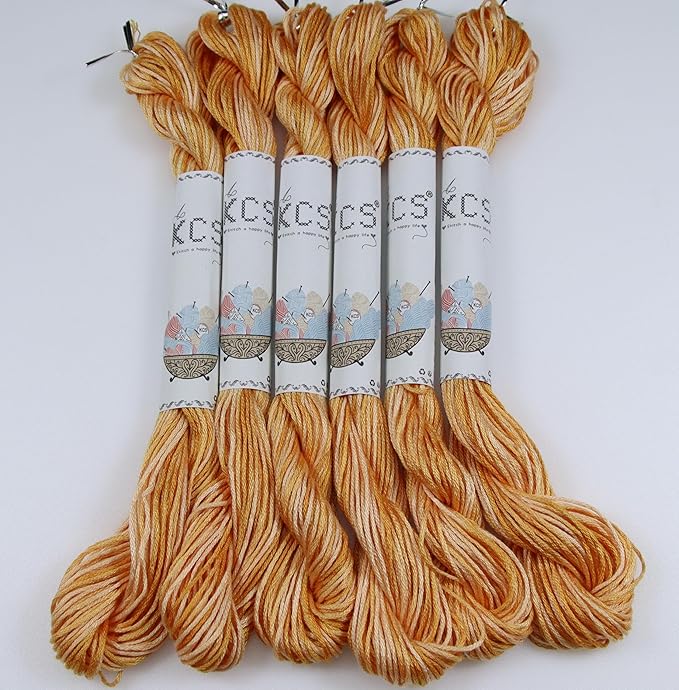 KCS Big skeins of 25 Meters Size 25 Color Variegated Cross Stitch Stranded Threads,6 skeins,4128