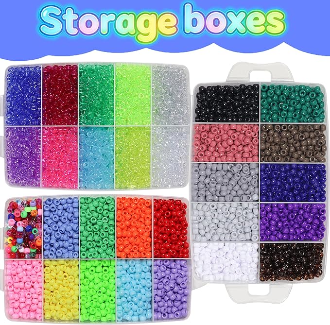 6000Pcs Pony Beads Bulk,30 Colors Rainbow Kandi Bead for Hair Braiding Friendship Bracelet Making Kandi Jewelry Key Chains DIY Crafts Chirstmas Gifts (11000PCS)