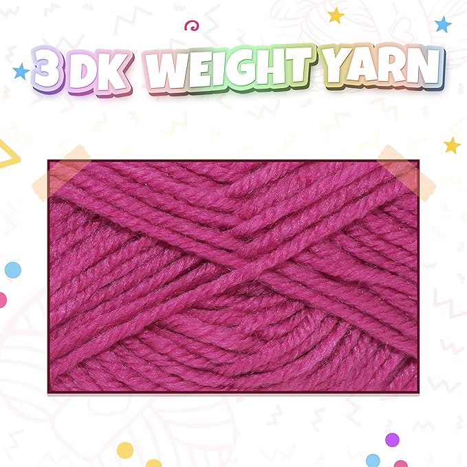 TYH Supplies Acrylic Yarn for Crocheting & Knitting, 50 Unique Colors, 44 Yards Each (2200 Yards Total), DK Light Worsted Weight, Soft Mini Skeins for Amigurumi, Crafts, Kids & Adults