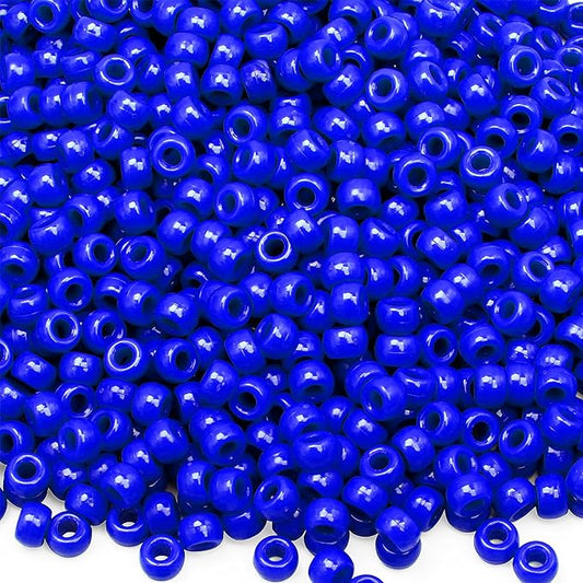 gmma 1000 pcs royal blue pony beads for bracelet plastic beads for jewelry making colourful beads for friendship bracelets 6x9mm independent day beads for diy jewelry party decoration supplies