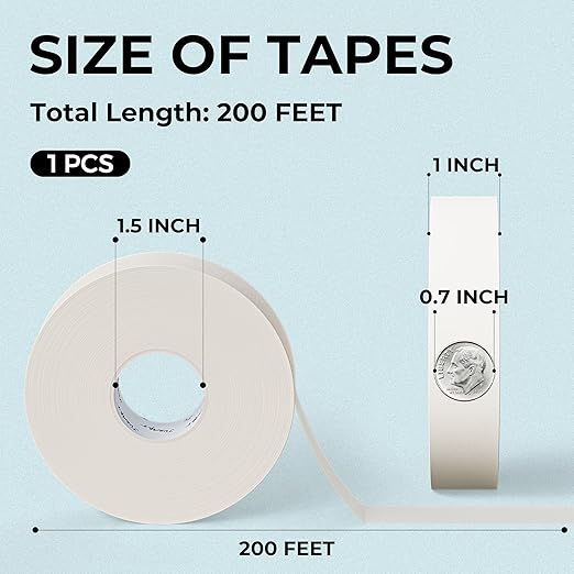 JusArt Artist Tape for Watercolor Paper, 1inch Wide 200FT Long, White Art Tape for Masking, Framing and Painting, Acid Free, Low Tack