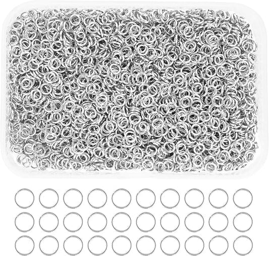 Mandala Crafts Assorted Stainless Steel Jump Rings Jewelry Findings Metal O Rings for Jewelry Making Supplies - 5000 Small Open Jump Rings Kit for Necklace Earring