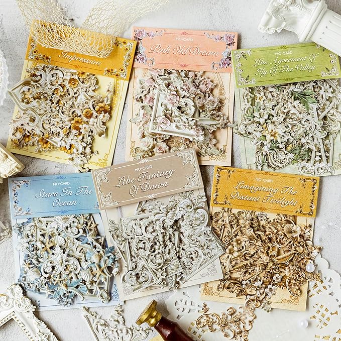 120 Scrapbook Embellishments Corner Frame for Scrapbooking Supplies，Flower Window Decorative Craft Paper Frame for Junk Journaling, Card Making kit, DIY Crafts Album Decor