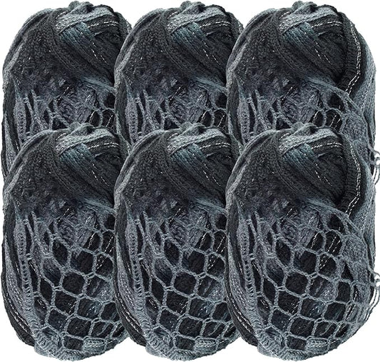 JubileeYarn Fishnet Pom Pom Yarn - 50g Mini Bonbons - Steel - 6 Skeins