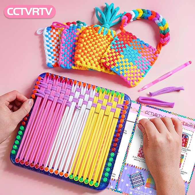 CCTVRTV Weaving Loom Kit Toys for Kids and Adults, Potholder Loops DIY Arts and Crafts for Boys and Girls Ages 5 6 7 8-12 13, Easy Potholder Loom Knitting Kits Gifts for Beginners, 252 Craft Loops