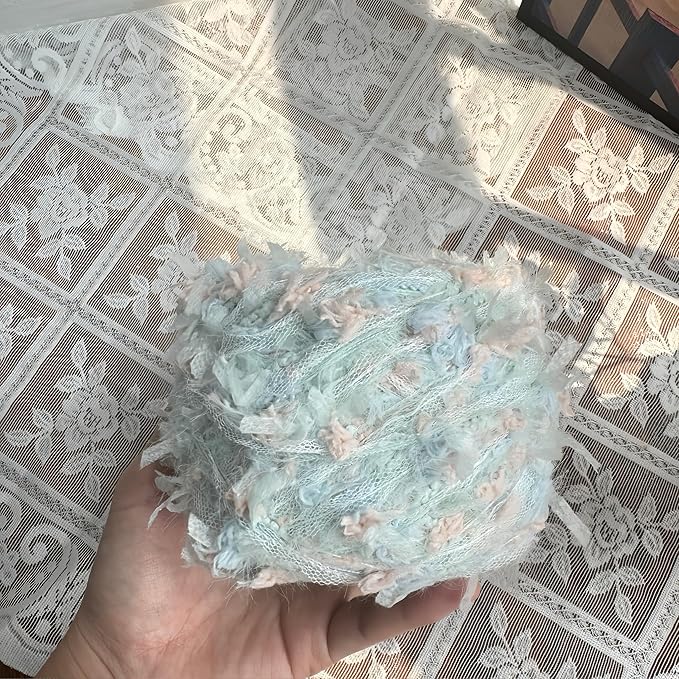 Hand Spun Art Yarn 2 Pack of 50g/Skein Fancy Yarn Multifiber Multicolored with Hand Blended Handmade for Jewelry Making Junk Magazines Knitting Crafts Textile Decorative Tassels Card Making