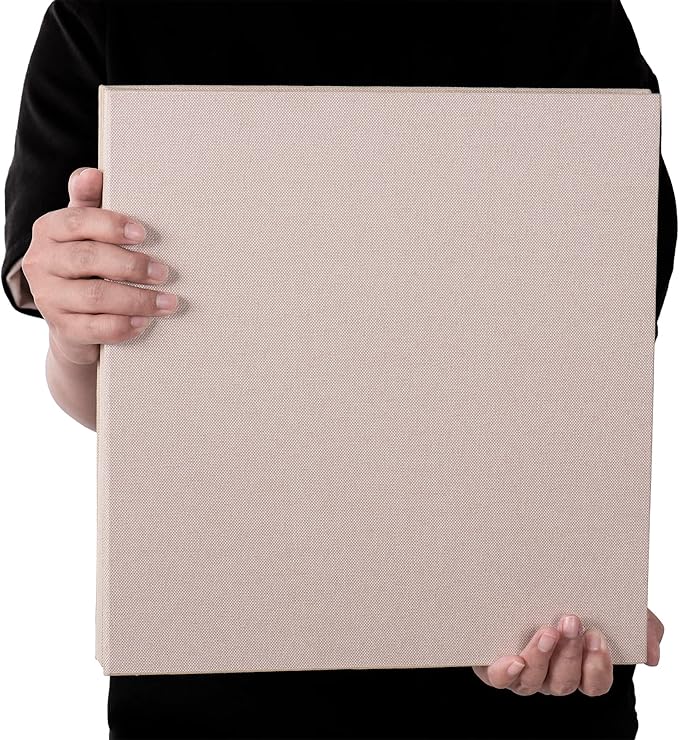 Large Photo Album Self Adhesive 4x6 5x7 3x5 8.5x11 Magnetic Scrapbook DIY Scrap Book Length 13 x Width 12.8 (Inches) 120 Sticky Pages Beige Linen Cover DIY Photo Album