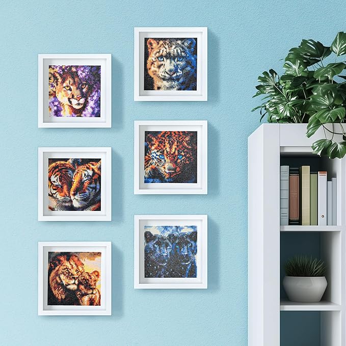 LuwoArte 6 Pack Diamond Painting Kits for Adults – Featuring Majestic Wild Cats Designs – Full Drill DIY Paint Gem Art – Brilliant 5D Diamond Painting Kit – Relaxing Craft for Home Wall Décor