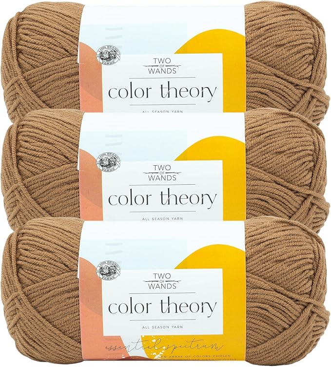 Lion Brand Yarn, Color Theory Worsted Weight Yarn for Knitting and Crochet, Nutmeg, 3 Pack, Acrylic Fiber with Modern Color Palette, Perfect for Sweaters, Hats and Cozy Blankets