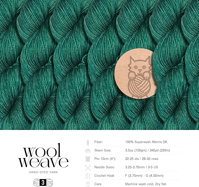 Superwash Merino Wool Yarn for Knitting & Crocheting - Hand Dyed Yarn, 100gr, 240 Yards, Medium Weight - Luxurious, Soft & Durable Bright Green Yarns