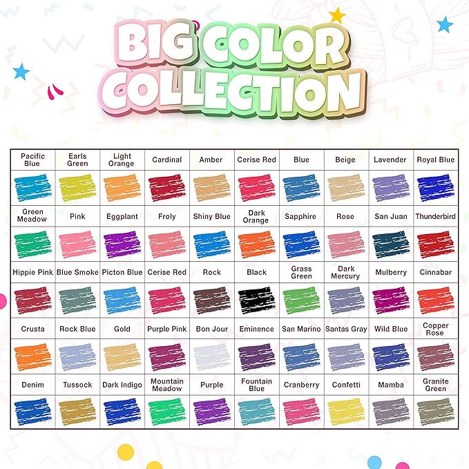 TYH Supplies Acrylic Yarn for Crocheting & Knitting, 50 Unique Colors, 44 Yards Each (2200 Yards Total), DK Light Worsted Weight, Soft Mini Skeins for Amigurumi, Crafts, Kids & Adults
