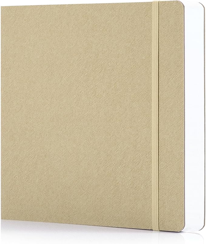Hardcover Sketchbook for Drawing, 8.3"X 8.3" Square Sketch Book with 120 GSM Thick Drawing Paper, 192 Pages/96 Sheets Sketch Pad for Adults and Kids, Art Journal for Beginners Artists, Brown