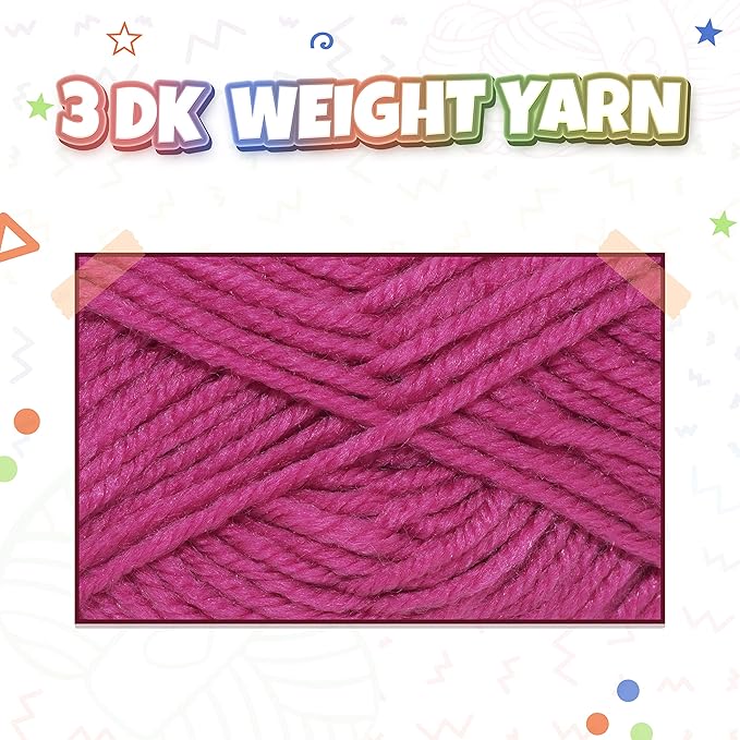 TYH Supplies 12 Acrylic Yarn Skeins | 1320 Yards Soft DK Light Worsted Yarn for Knitting, Crocheting & Crafts – Crochet Kit for Beginners, Amigurumi, Hats, Scarves, Blankets & Small Projects