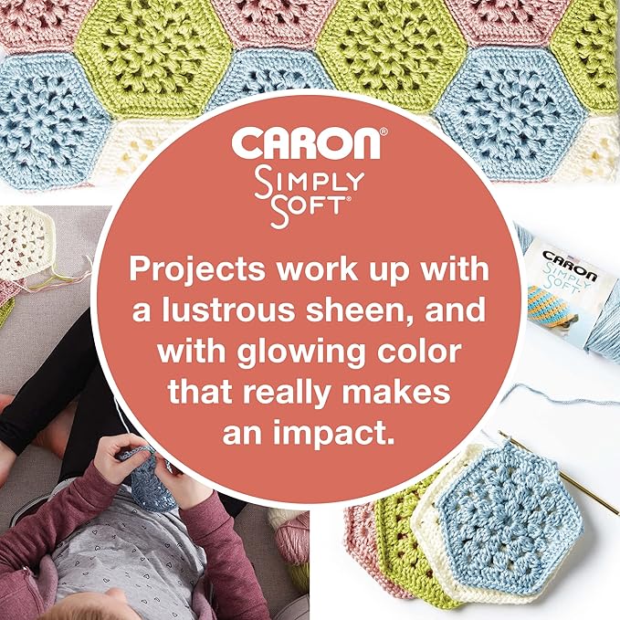 Caron Simply Soft Grape Purple Ombre Yarn - 3 Pack of 141g/5oz - Acrylic - 4 Medium (Worsted) - 235 Yards - Knitting/Crochet
