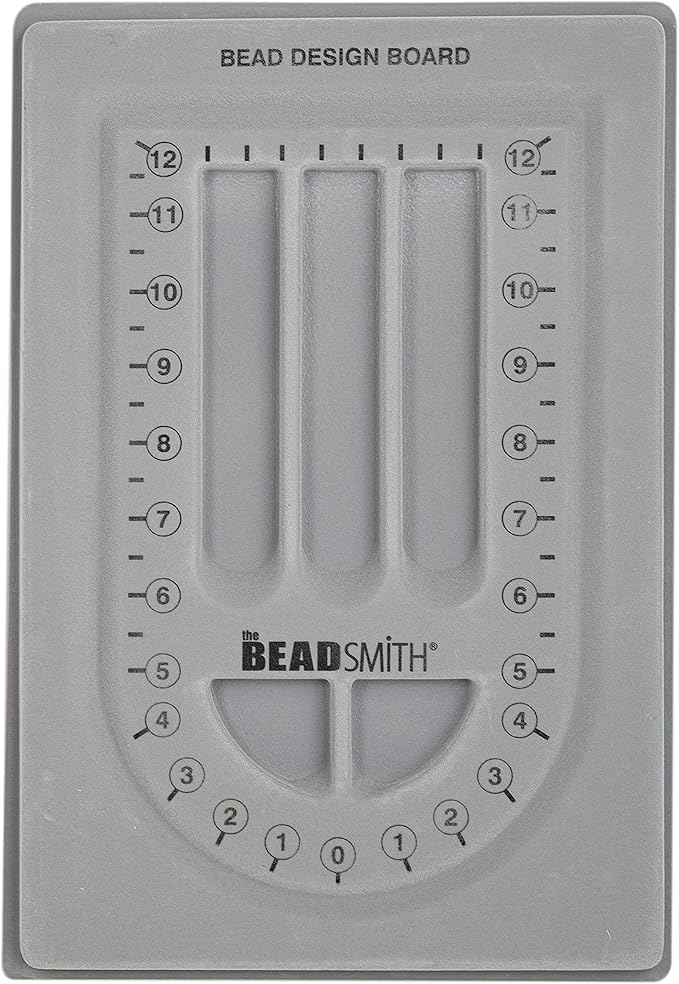 The Beadsmith Bead Board, Grey Flocked, 28” U-Shaped Channel, 8.5 x 12 inches, Design Boards for Creating Bracelets, Necklaces and Other Jewelry