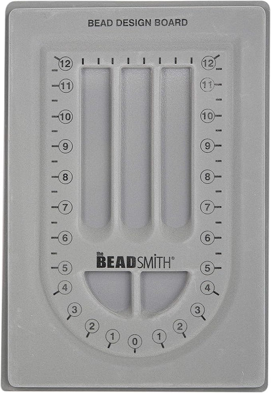 The Beadsmith Bead Board, Grey Flocked, 28” U-Shaped Channel, 8.5 x 12 inches, Design Boards for Creating Bracelets, Necklaces and Other Jewelry