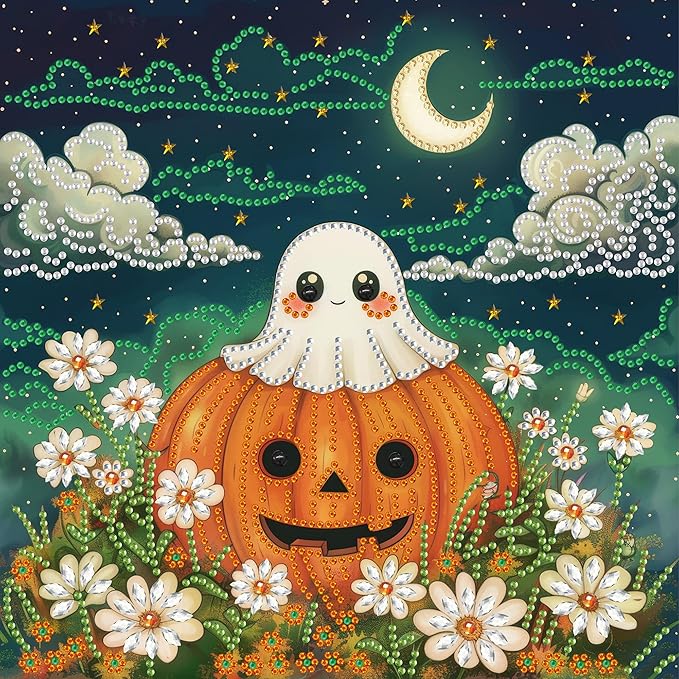 SKRYUIE DIY Diamond Art Kits for Adults Halloween Special Shape - 5D Diamond Painting Kits for Adults Pumpkin - Crystal Embroidery Cross Stitch - Craft for Wall & Office Decor 12 x 12 Inch c10