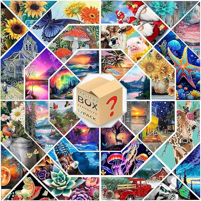 WUDWL Mystery Designs Diamond Painting Kits for Adults - DIY 5D Diamond Art Kits Full Drill Diamond Dots Paintings with Diamonds Gem Art and Crafts Home Decor