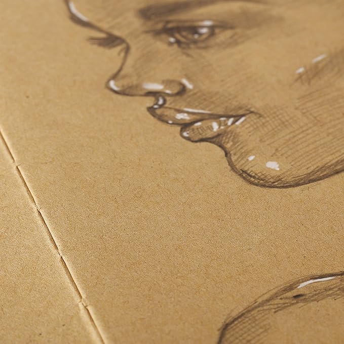 SoHo Urban Artist Open Bound Sketch Pads 5 Pack - Kraft - 11x14 - Open Coptic Bound Sketch Pads for Drawing, Calligraphy, Any Dry Media, & More - 600 Sheets Total