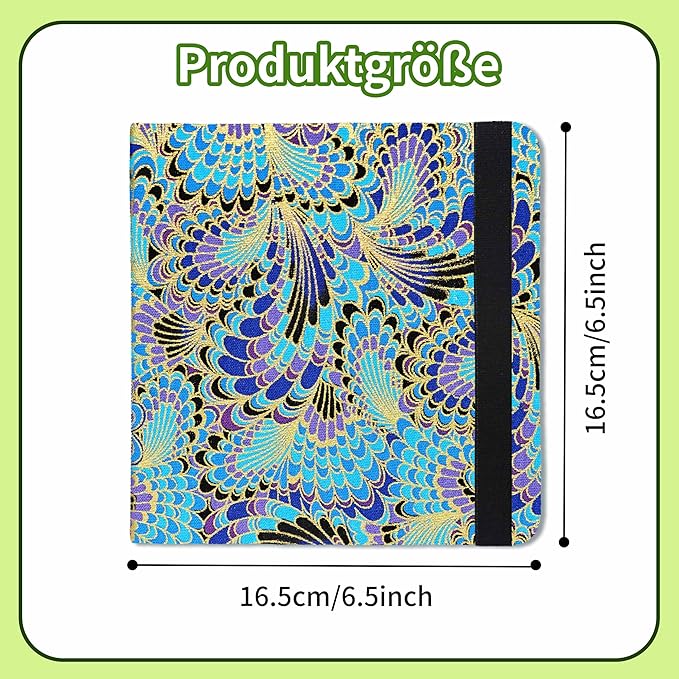 Mlife Square Watercolor Sketchbook,100% Cotton,300gsm/140lb,Acid-Free,Watercolor Journal for Artists Adults Students,6.5 * 6.5 Inch(Blue Feather)