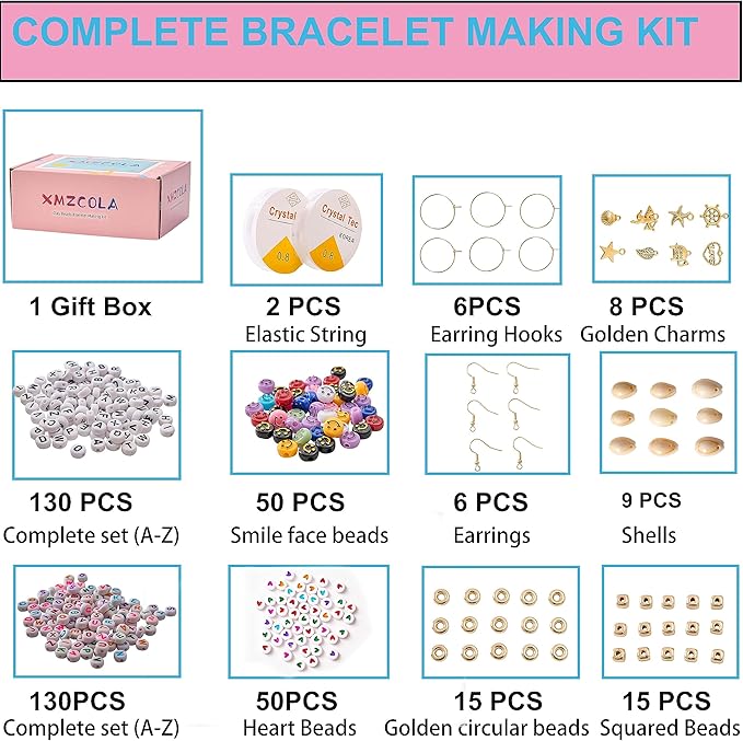 XMZCOLA Clay Beads for Bracelets Making Kit, 18800 Pcs 144 Colors 6mm Flat Polymer Heishi Beads Kit, Jewelry Making Supplies Beads,Crafts Gift Set for Christmas Party Gifts (144colors)