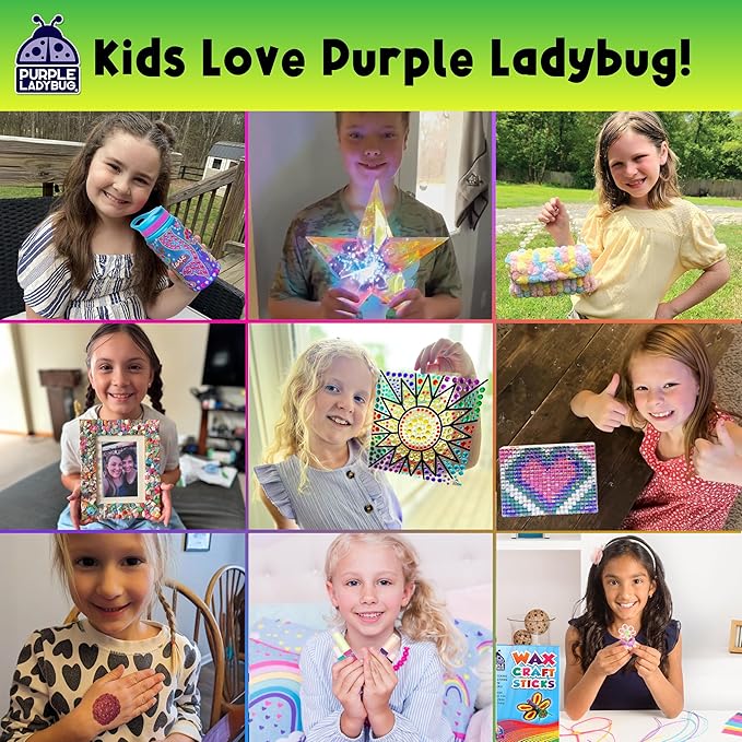 PURPLE LADYBUG Rainbow Holographic Scratch Art Mini Notes - Teen Girl Gifts Trendy Stuff, Small Gifts for Teens Art and Craft Supplies Summer Activities for Kid Summer Stuff for Teen Girls