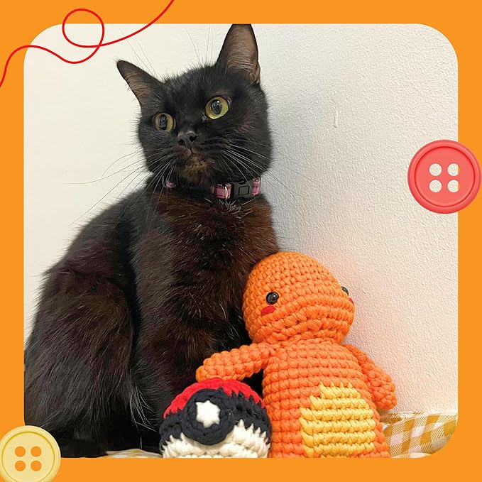 Charmandoo Crochet Kit | Intermediate Level | Great for Couples, Date Night, Teens, Adults, & Anime Lovers | DIY Gift Kit w/Ball | Instructions, Yarn, Hook, Video & Written Tutorial [Ages 15+]